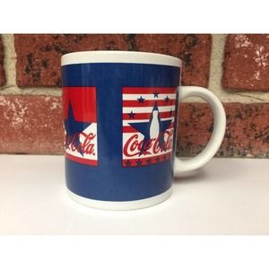 Coca Cola Red White Blue Star Design Collectible Coffee Mug Gibson Brand Coke